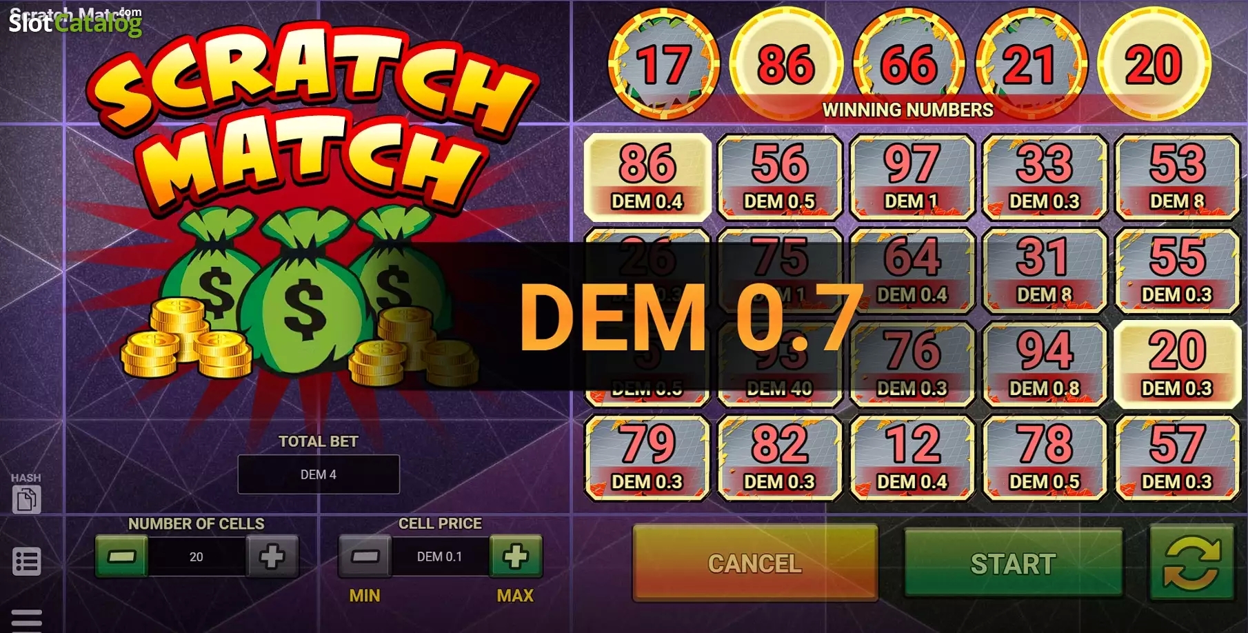 Slot Scratch Match, apostas, dicas, prêmios, cassino online